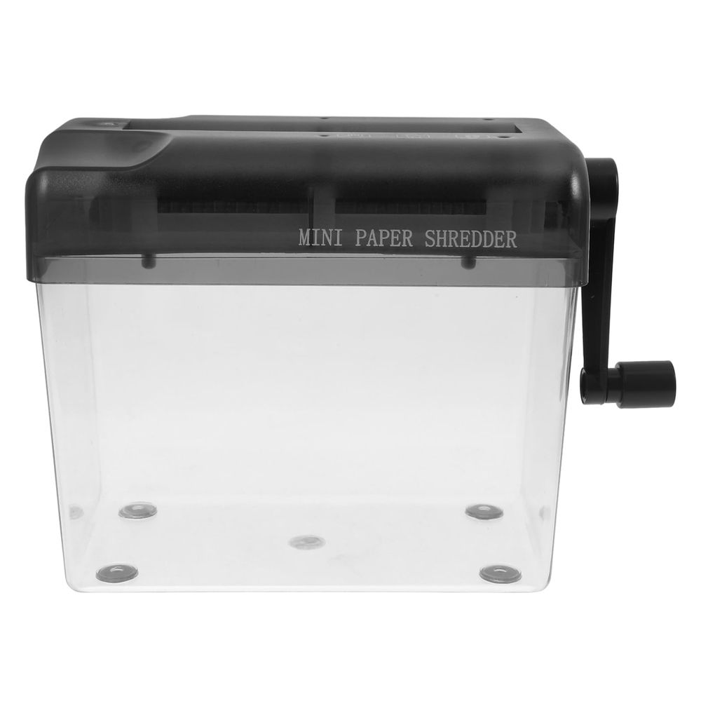 Black Manual Desktop Paper Shredder Small Hand Crank Office Use Compact Shredder for Home and Work
