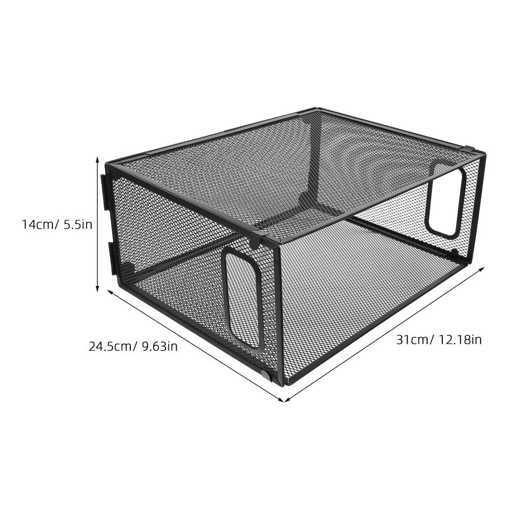 Metal Desktop File Box with Widened Side Baffles for Secure Paper Storage