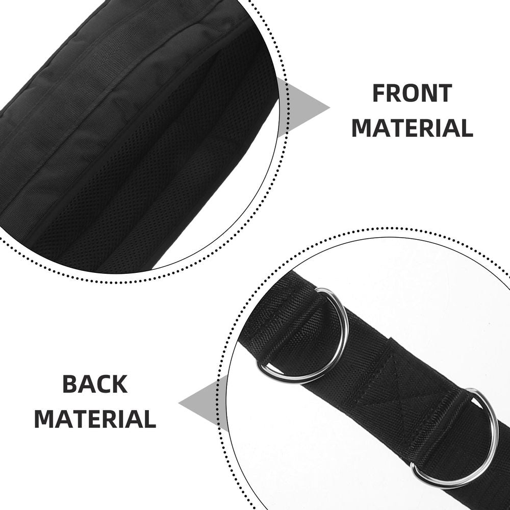 Multi Attachment Black Gym Belt for Cable Machine and Hip Thrust Workout Support