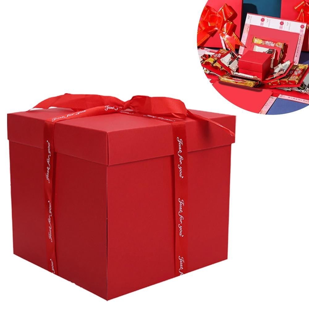 5 Layer Explosion Gift Box - DIY Surprise Photo Memory Box with Hidden Compartments, Creative Personalized Birthday for Loved Ones, Easy Assembly Craft Kit