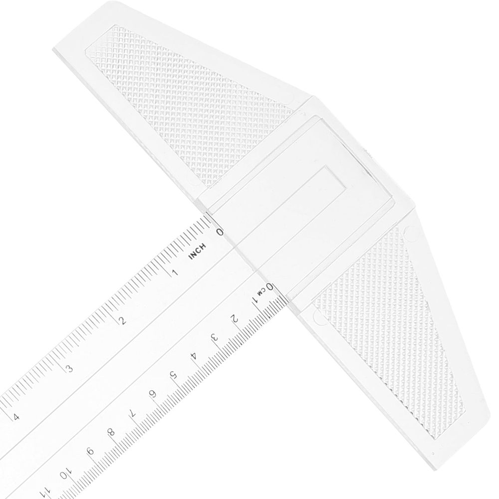 T-Shaped Drafting Ruler Set, Transparent Acrylic and ABS, Accurate Measurements for Projects, 2 Pieces