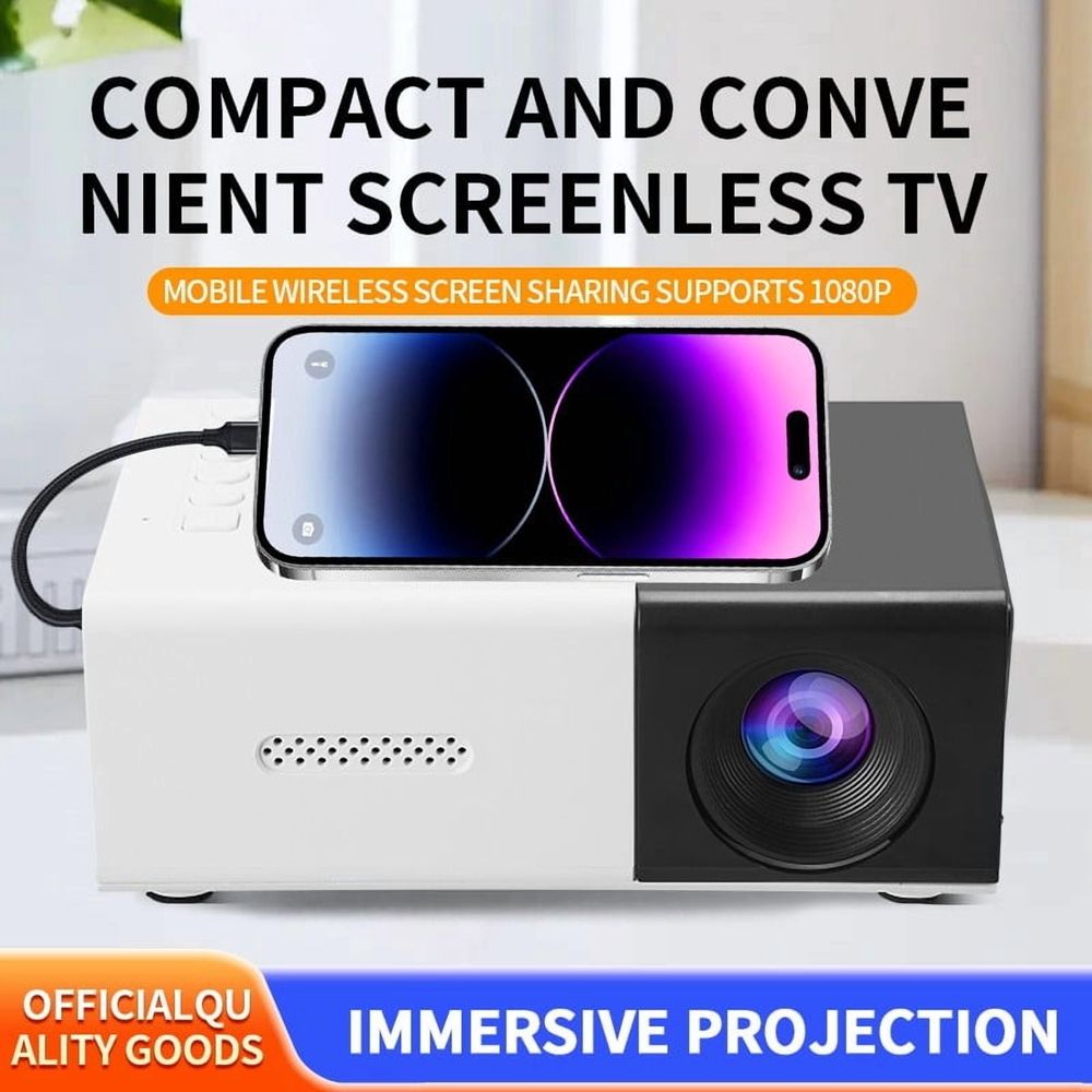 Portable Mini Projector — 720P HD, Built-in Speaker & Auto Focus, Wireless for Outdoor/Indoor Movies & Sports