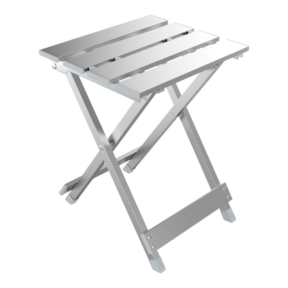 Large Aluminum Folding Side Table Collapsible Outdoor Stand, Lightweight Portable Utility Surface, Heavy Duty Camping RV Picnic Patio Gear, 11.02x10.24x15.4in