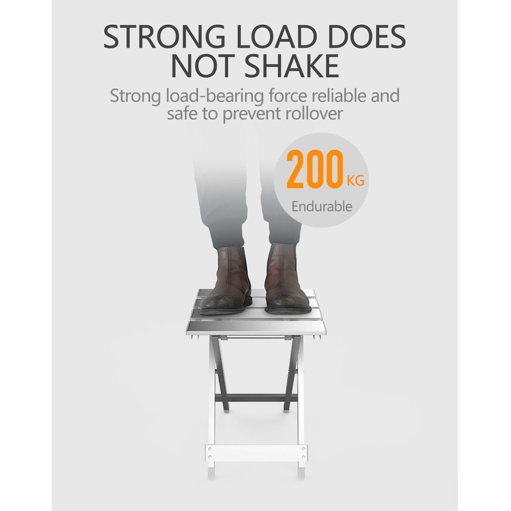 Large Aluminum Folding Side Table Collapsible Outdoor Stand, Lightweight Portable Utility Surface, Heavy Duty Camping RV Picnic Patio Gear, 11.02x10.24x15.4in