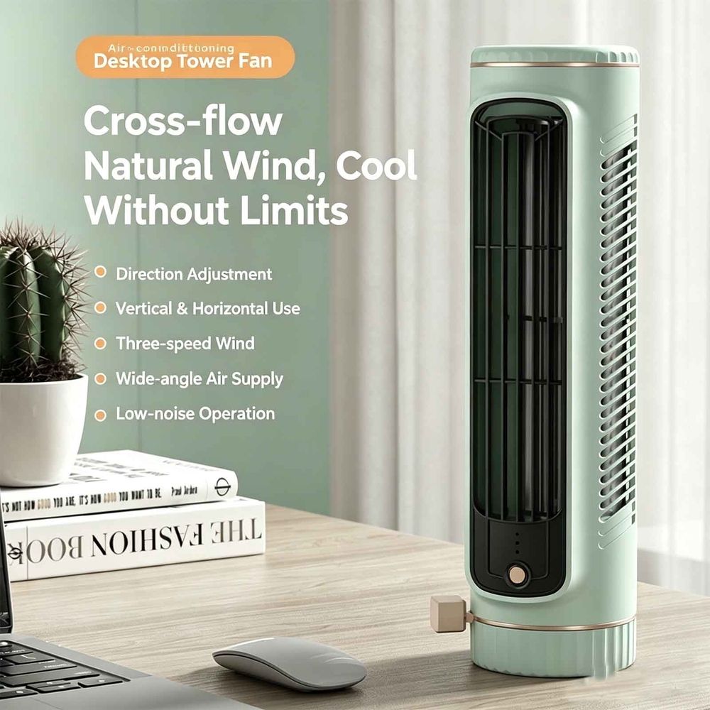 Portable Rechargeable Air Conditioner Mini AC Unit - 3 Speeds Air Cooler with Ice Crystal System, Humidifier & Quiet Operation for Rooms, Offices, Camping & Travel