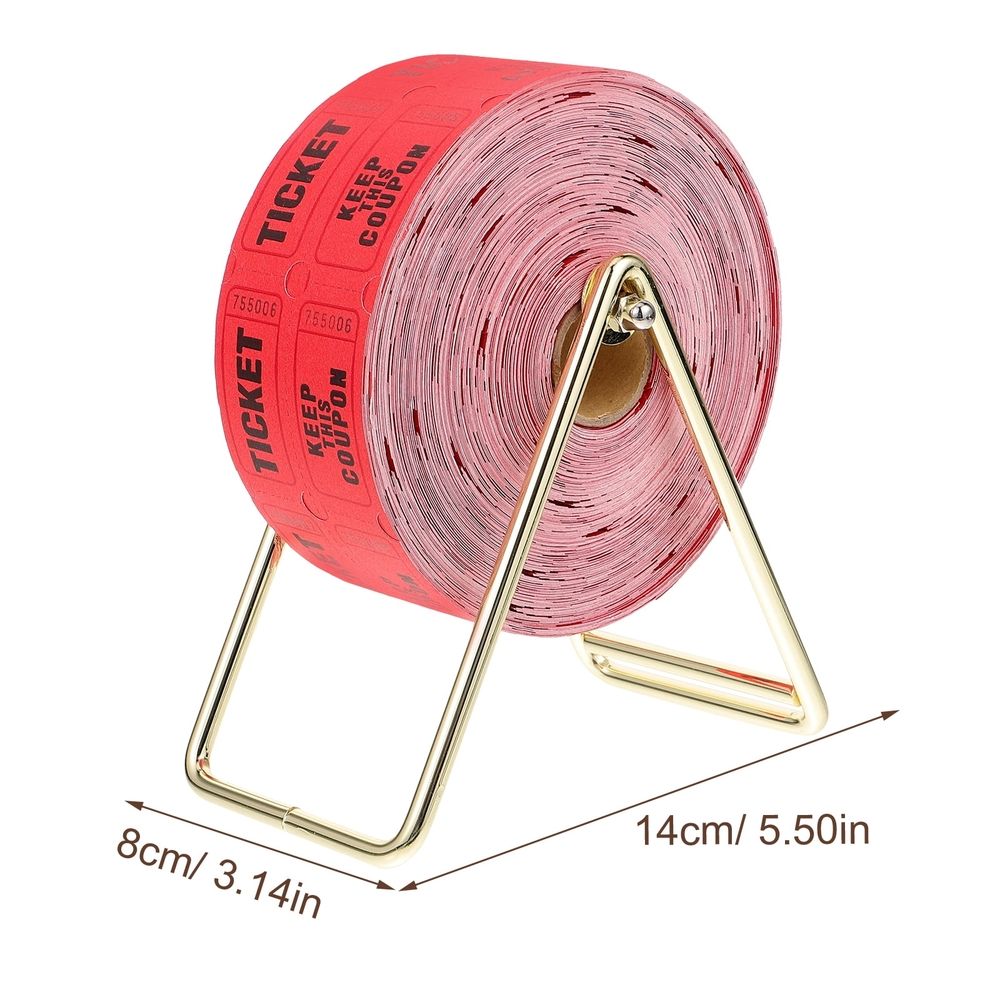 Red Raffle Tickets Roll with Dispenser Iron Paper for Events