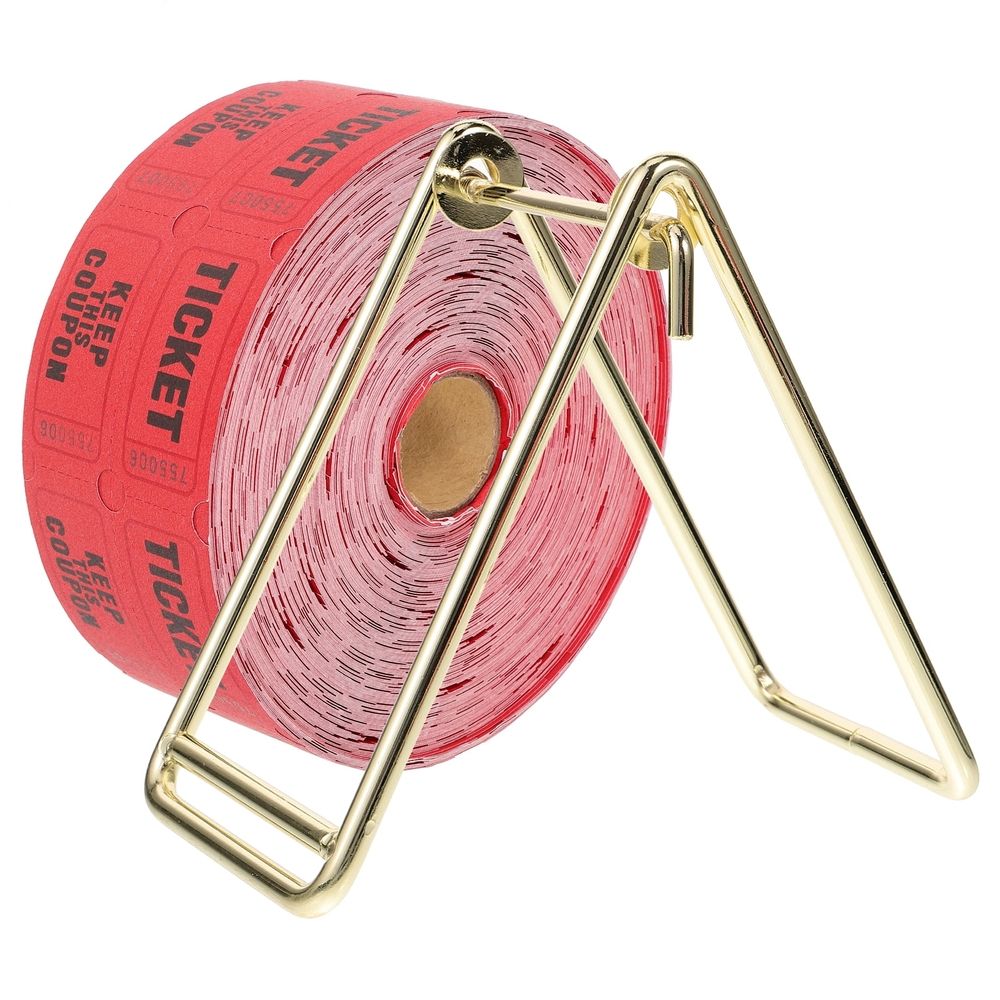 Red Raffle Tickets Roll with Dispenser Iron Paper for Events
