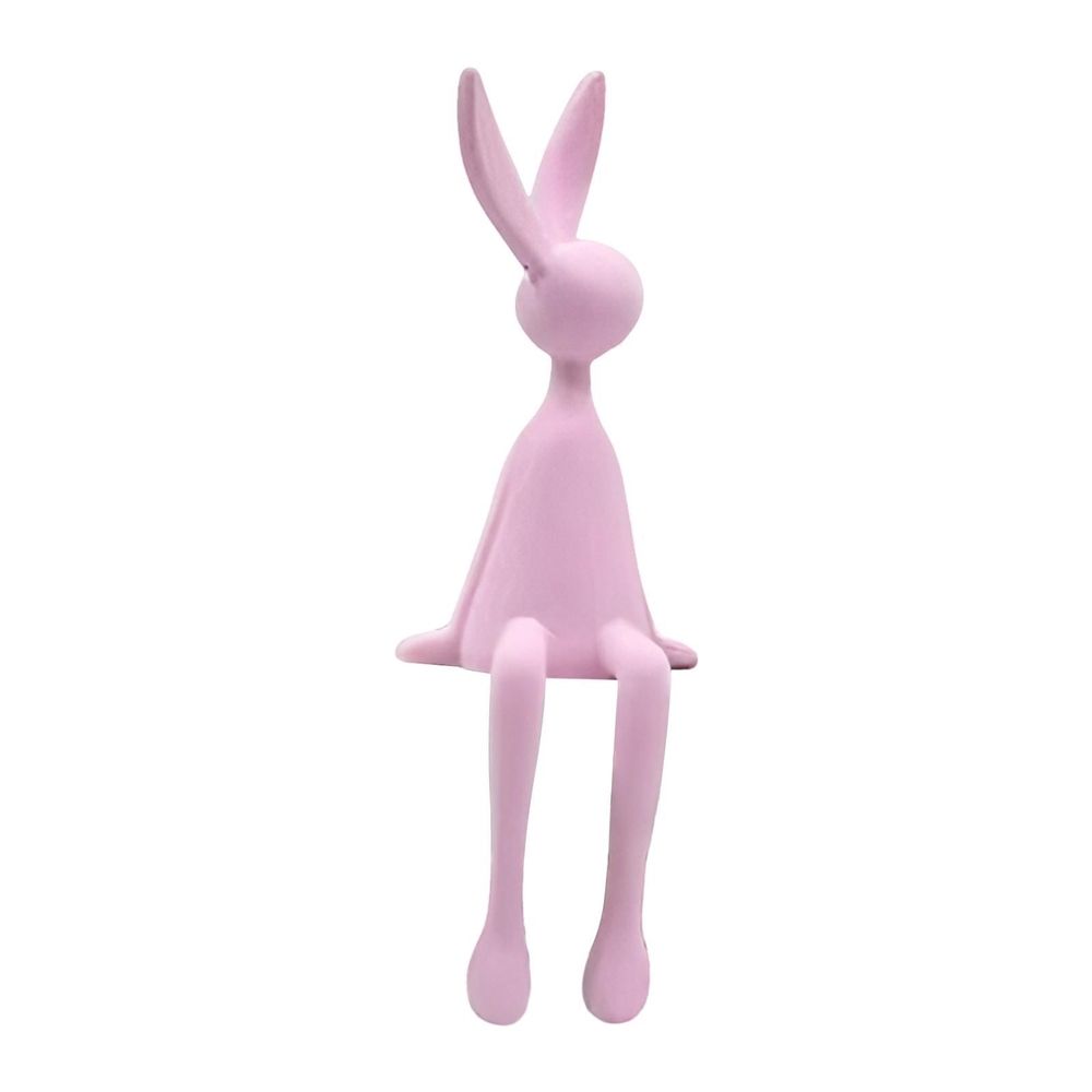 Sitting Bunny Figurine Animal Ornament Collectible Decorative Statue Cute Sculpture Decoration for Bookshelf Home Bar Cabinet M