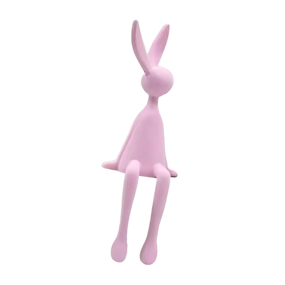 Sitting Bunny Figurine Animal Ornament Collectible Decorative Statue Cute Sculpture Decoration for Bookshelf Home Bar Cabinet M