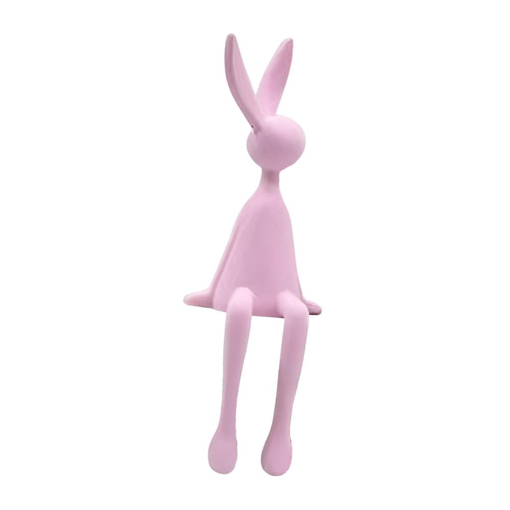 Sitting Bunny Figurine Animal Ornament Collectible Decorative Statue Cute Sculpture Decoration for Bookshelf Home Bar Cabinet M