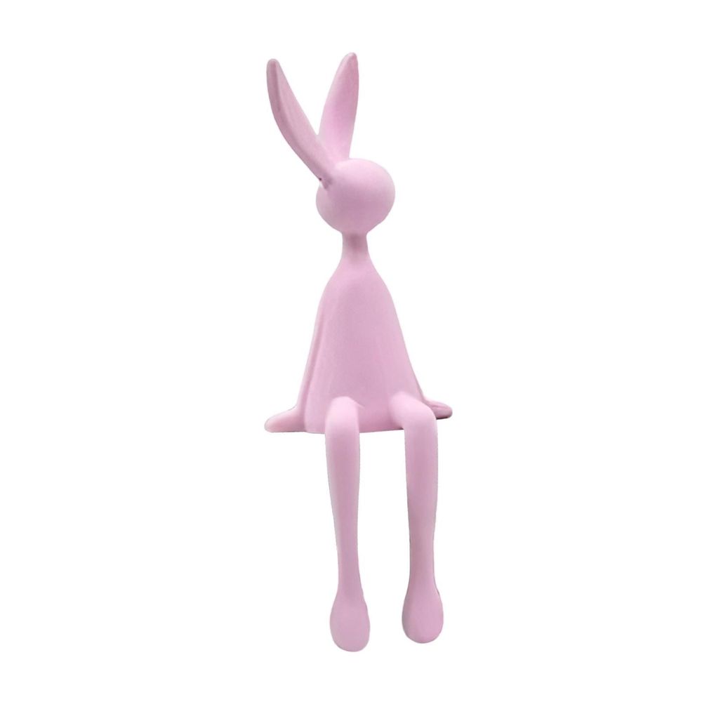 Sitting Bunny Figurine Animal Ornament Collectible Decorative Statue Cute Sculpture Decoration for Bookshelf Home Bar Cabinet M