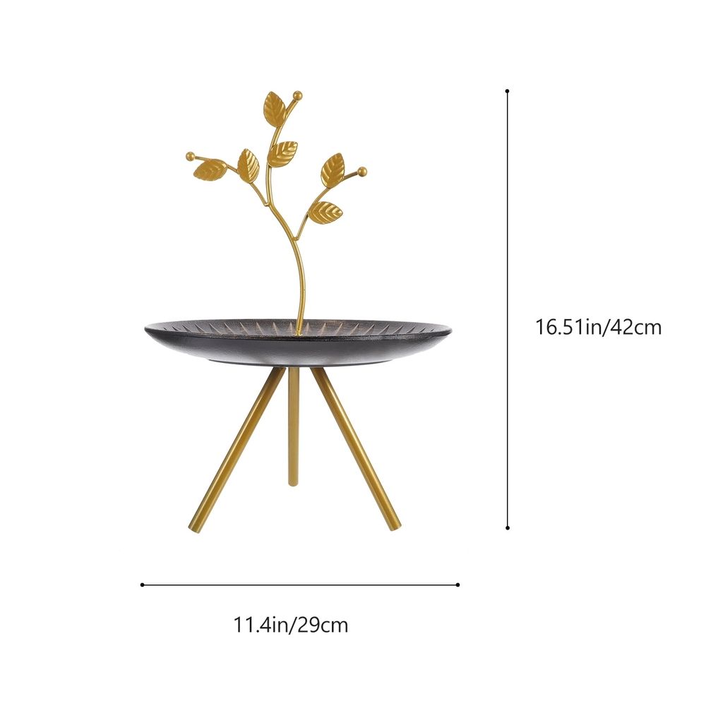 Iron and Wooden Dessert Tray for Organizing Jewelry and Sweets 1Pc