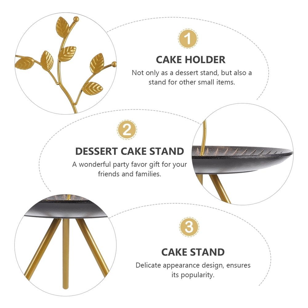 Iron and Wooden Dessert Tray for Organizing Jewelry and Sweets 1Pc