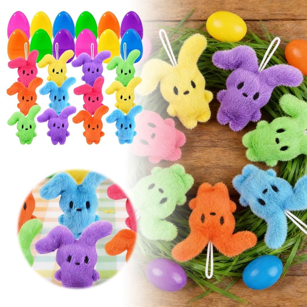 Plush Stuffed Eggs 12 Cute Colorful Easter Fillers, for Easter Party Teenagers and Gift Baskets