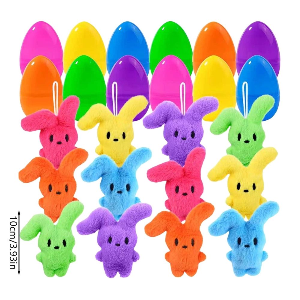 Plush Stuffed Eggs 12 Cute Colorful Easter Fillers, for Easter Party Teenagers and Gift Baskets