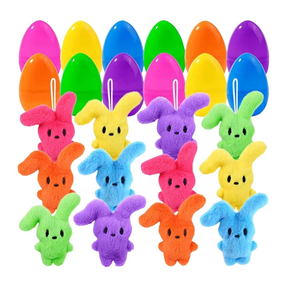 Plush Stuffed Eggs 12 Cute Colorful Easter Fillers, for Easter Party Teenagers and Gift Baskets