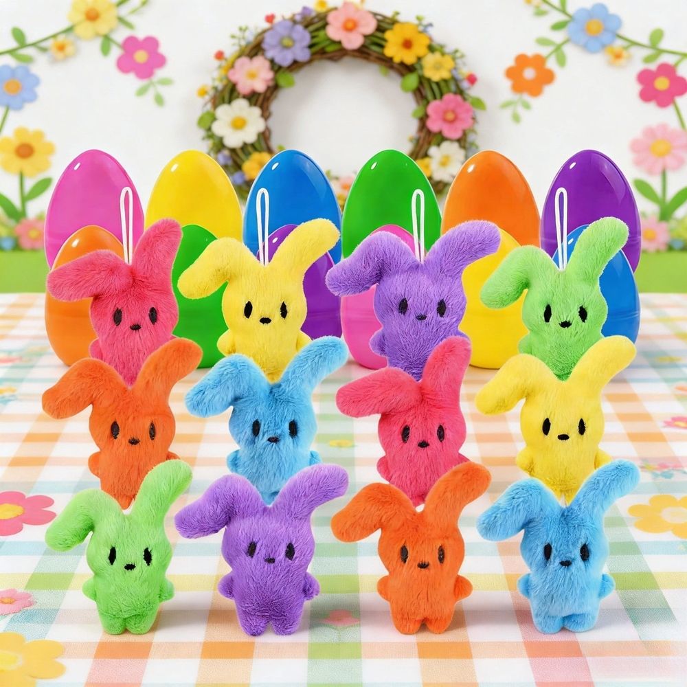 Plush Stuffed Eggs 12 Cute Colorful Easter Fillers, for Easter Party Teenagers and Gift Baskets