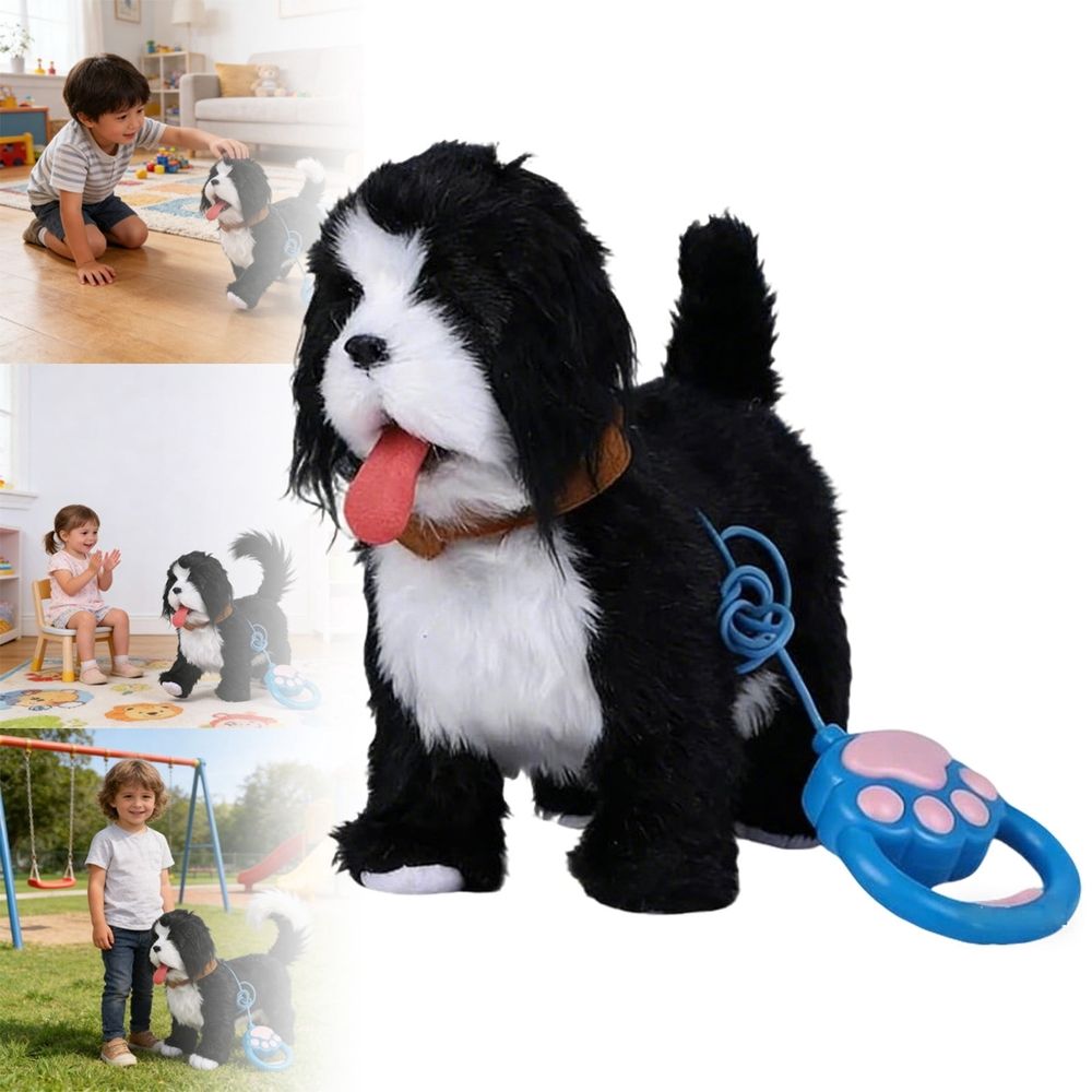 Interactive Robotic Puppy with Sensors Sound Mimicking Realistic Barking and Licking Actions, Singing Dancing Toy for Toddlers and Kids