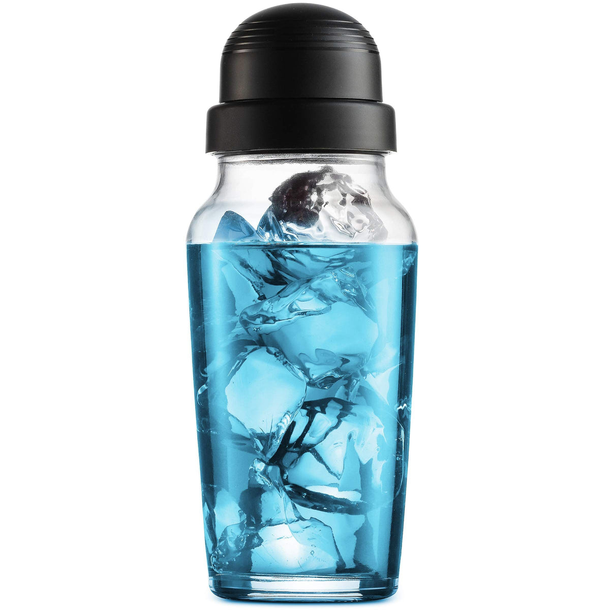 Cocktail Shaker, Martini Shaker,  Made Glass Bar Shaker Built in filter, 19oz (Glass Sherk Cup Black one)