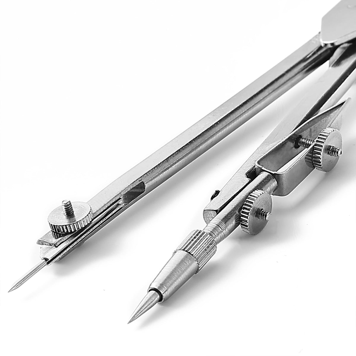 Pen- Compass for Geometry, Silver with Extra Leads, Metal Compass Drawing Compass, Compass Drawing, Drafting Compass