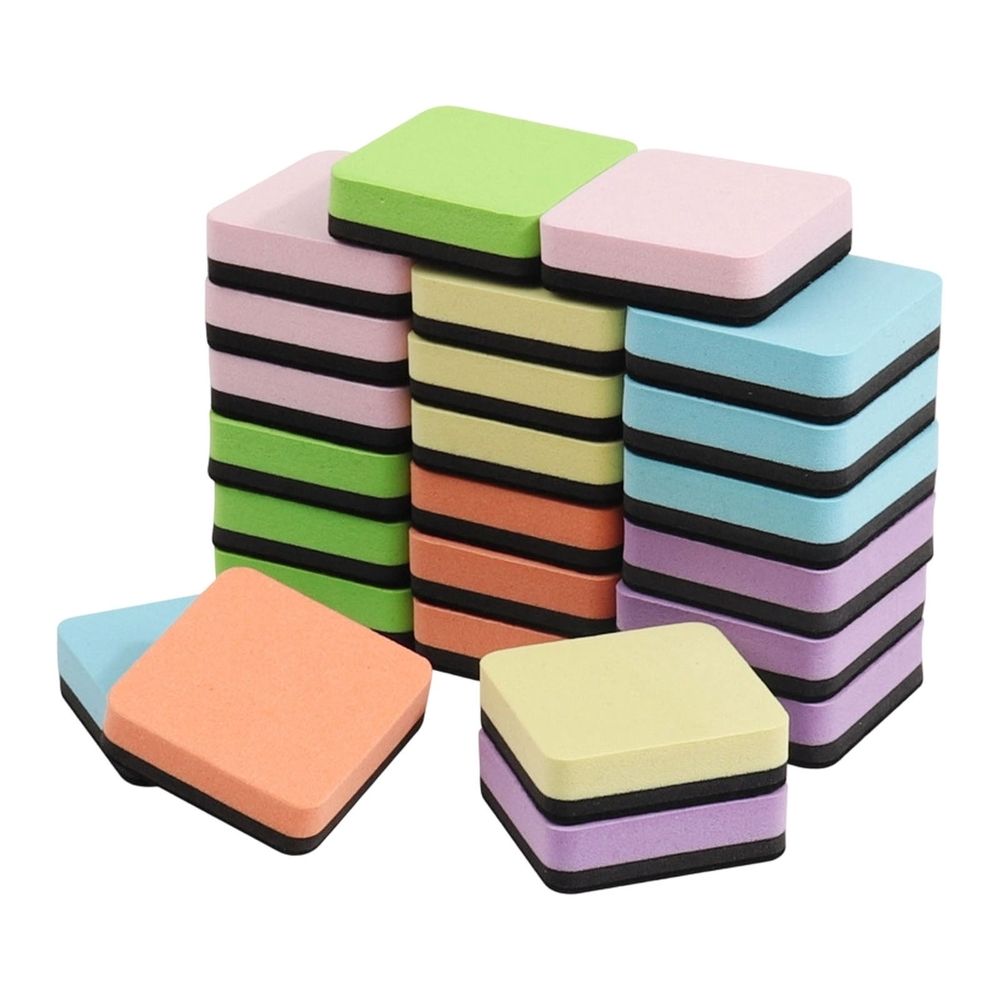 24 Pack Dry Erase Eraser,Magnetic Whiteboard Eraser,Multi-purpose White Board Eraser,Dry Erase Board Eraser,Mini Dry Erase Erasers Perfect for Home and Office Supplies,1.96x1.96 in(Blue)
