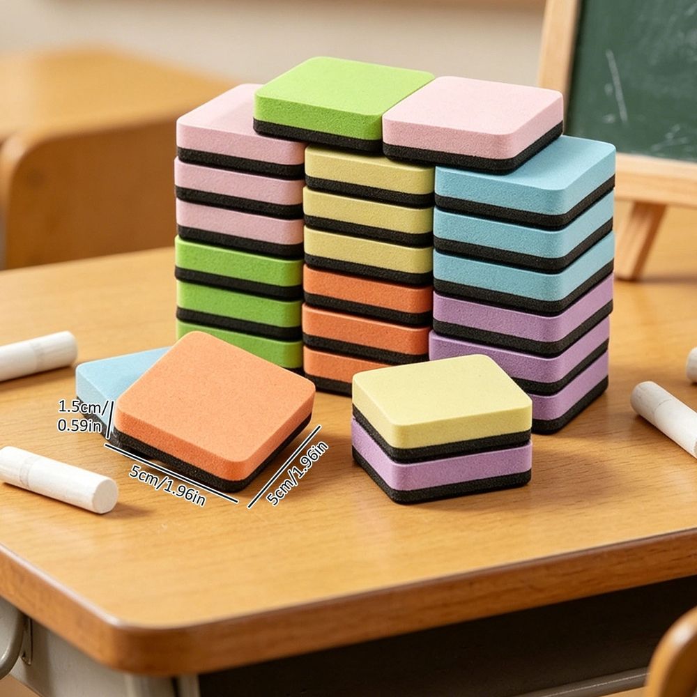 24 Pack Dry Erase Eraser,Magnetic Whiteboard Eraser,Multi-purpose White Board Eraser,Dry Erase Board Eraser,Mini Dry Erase Erasers Perfect for Home and Office Supplies,1.96x1.96 in(Blue)