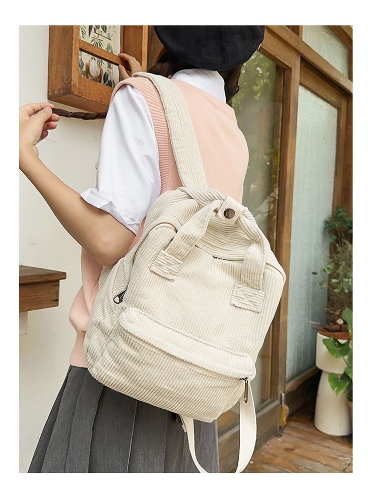 White Vintage Denim Laptop Backpack Casual Canvas Daypack Handbag Purse Lightweight Rucksack Shoulder Bag