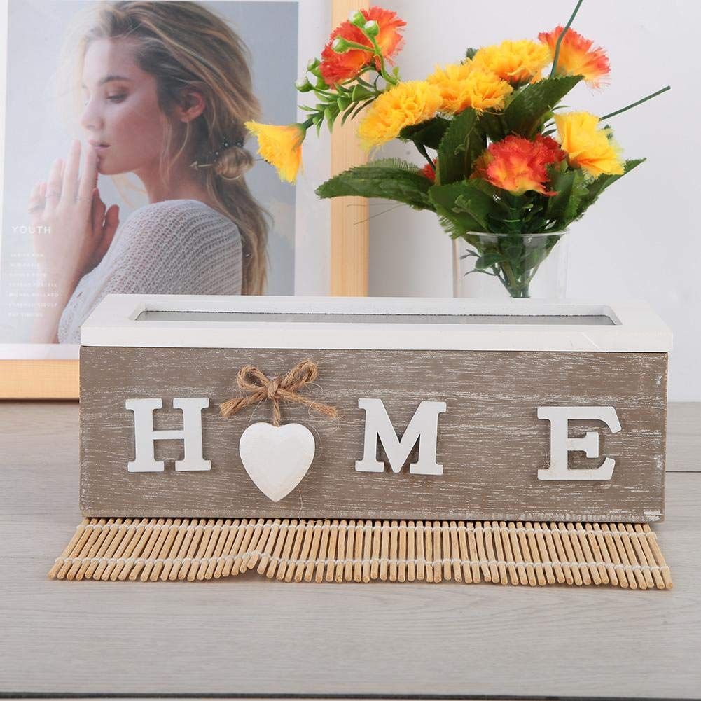 Wood Tea Box, Tea Bag Organizer with Lid, Tea Storage Chest Wooden Box Clear Sampler Assortment Box