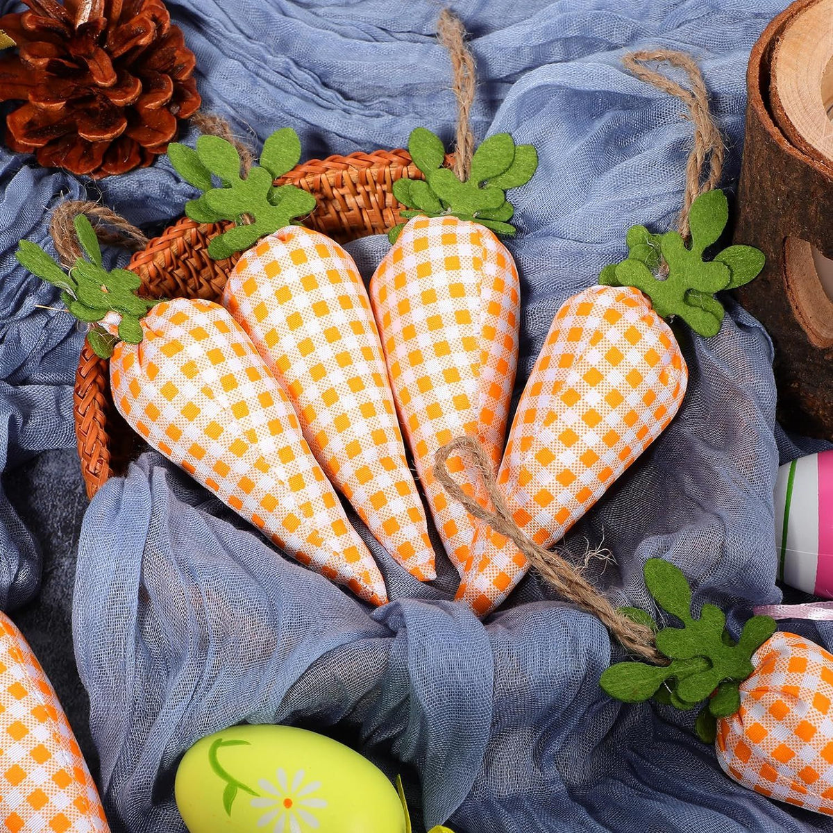 Easter Carrot Banner Bunny Carrot Garland Fabric Wall Vegegtable Ornament for Party Wall Fireplace Window Decors
