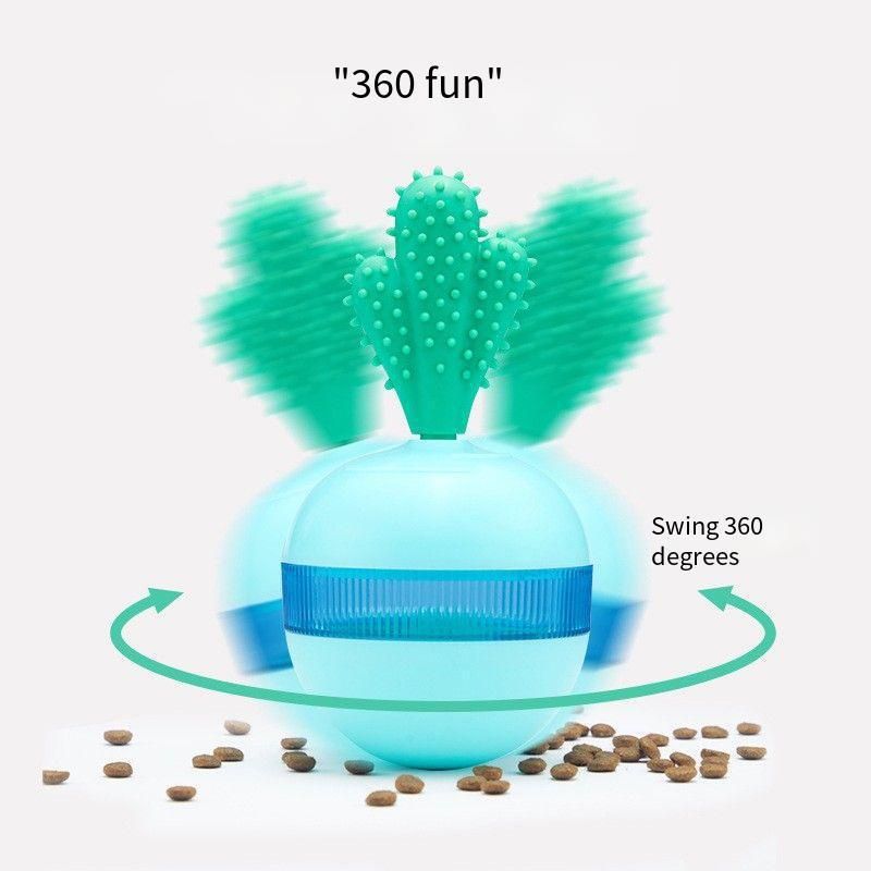 Dog Treat Dispenser Toy,Interactive Dog Ball,Teeth Grinding and Cleaning,Suitable for Small Sogs and Puppies (Blue)