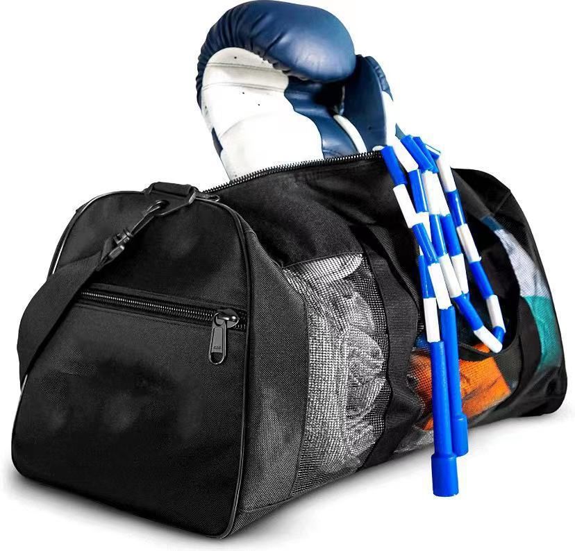 Mesh Gym Bag Gym Mesh Roll Bag Cross Shoulder Carry on Bag Gym Travel Hiking Travel Duffle Bag Multifunctional