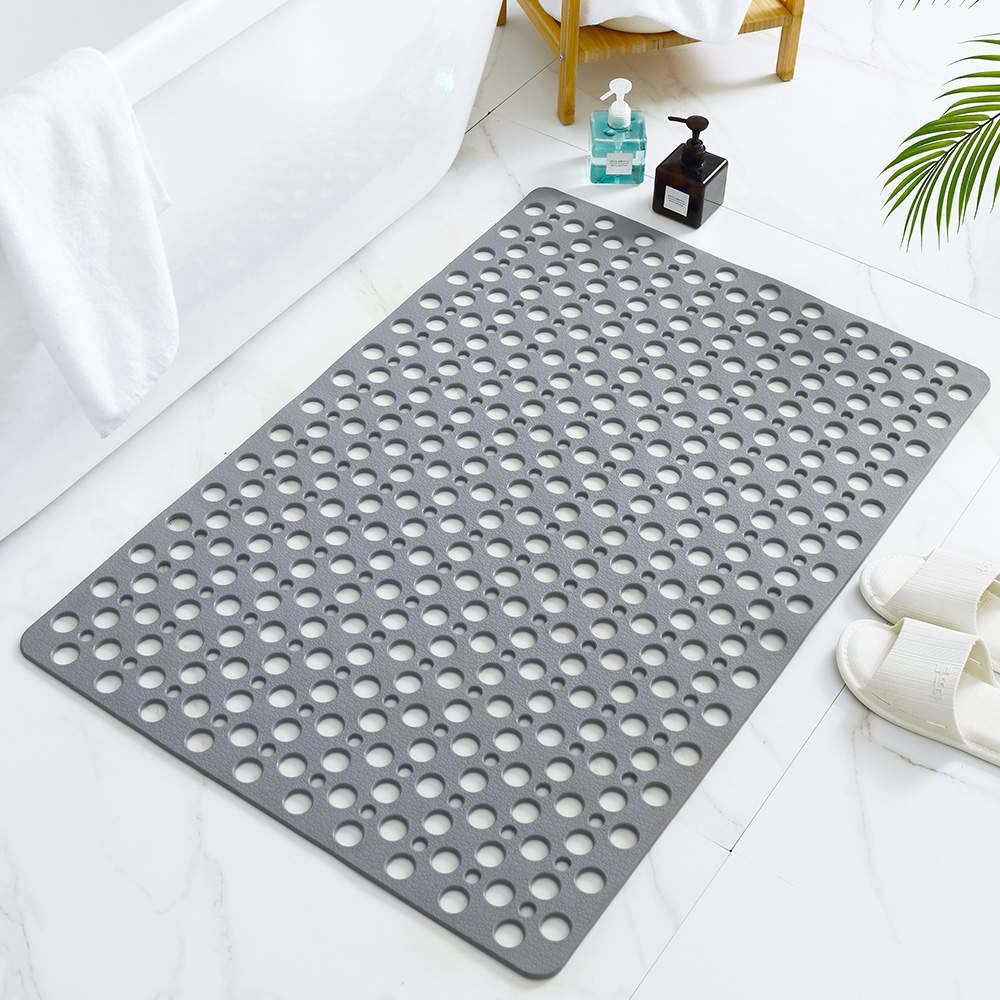 Non Slip Shower Mat with Suction Cups and Drain Holes, 30x17 in Soft Machine Washable Bathtub Mat Non Slip Bath Mat for Tub