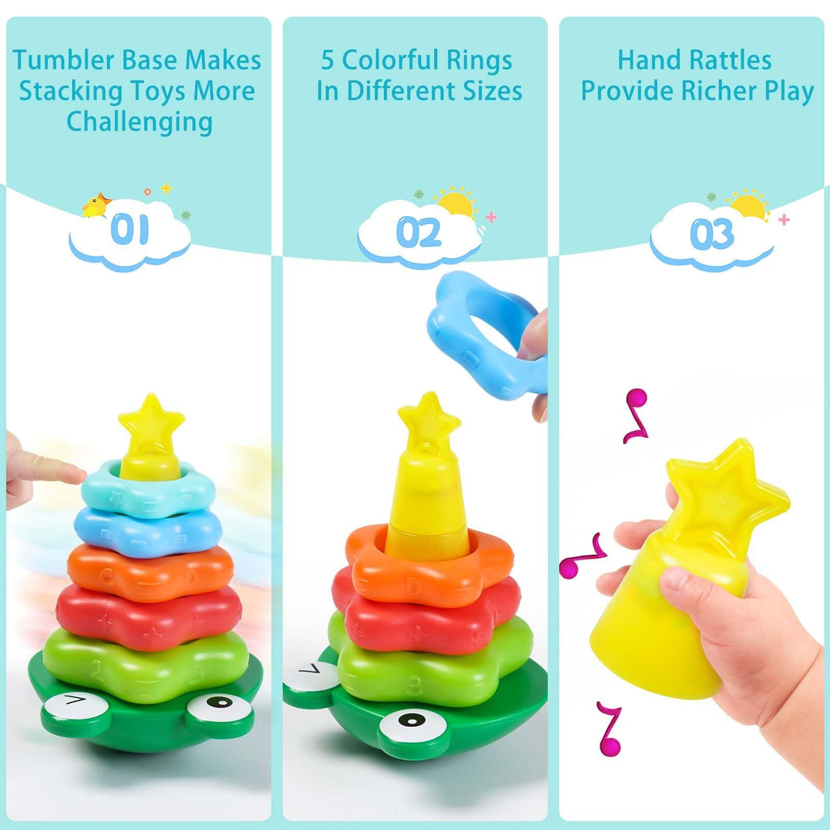 Toy for Toddler,Toddler Toys,Toys for Boys Girls,Stacking Ring Toys for Babies,Educational Toddler Learning Toys Preschool Toys