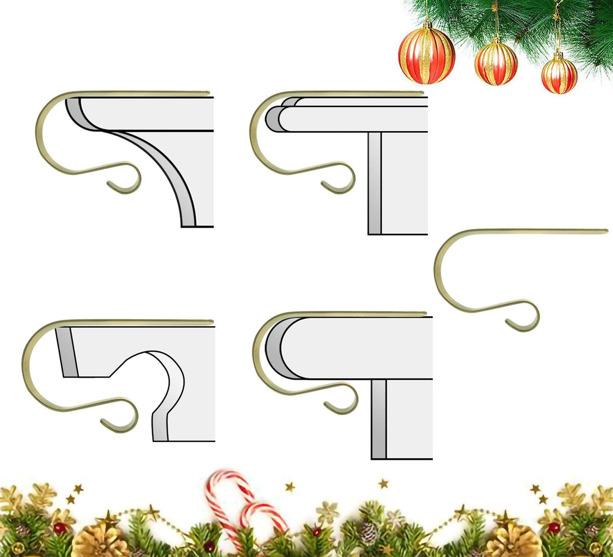 Christmas Stocking Holder Stocking Holders for Mantle Set of 6 Christmas Stocking Holders for Fireplace Mantle