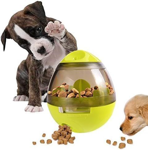 Tumbler Pet Toy, Automatic Pet Slow Feeder Treat Ball, Cat Dog Toy for Pet Increases IQ Interactive, Adjustable Dog Treat (Green)