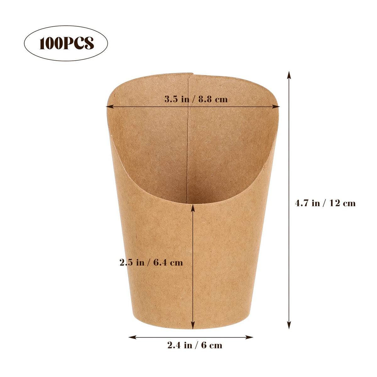 100Pcs French Fries Cups Disposal Paper Charcuterie Holder Waffle Ice Cream Cups Cupcake Wrappers for Wedding Birthday