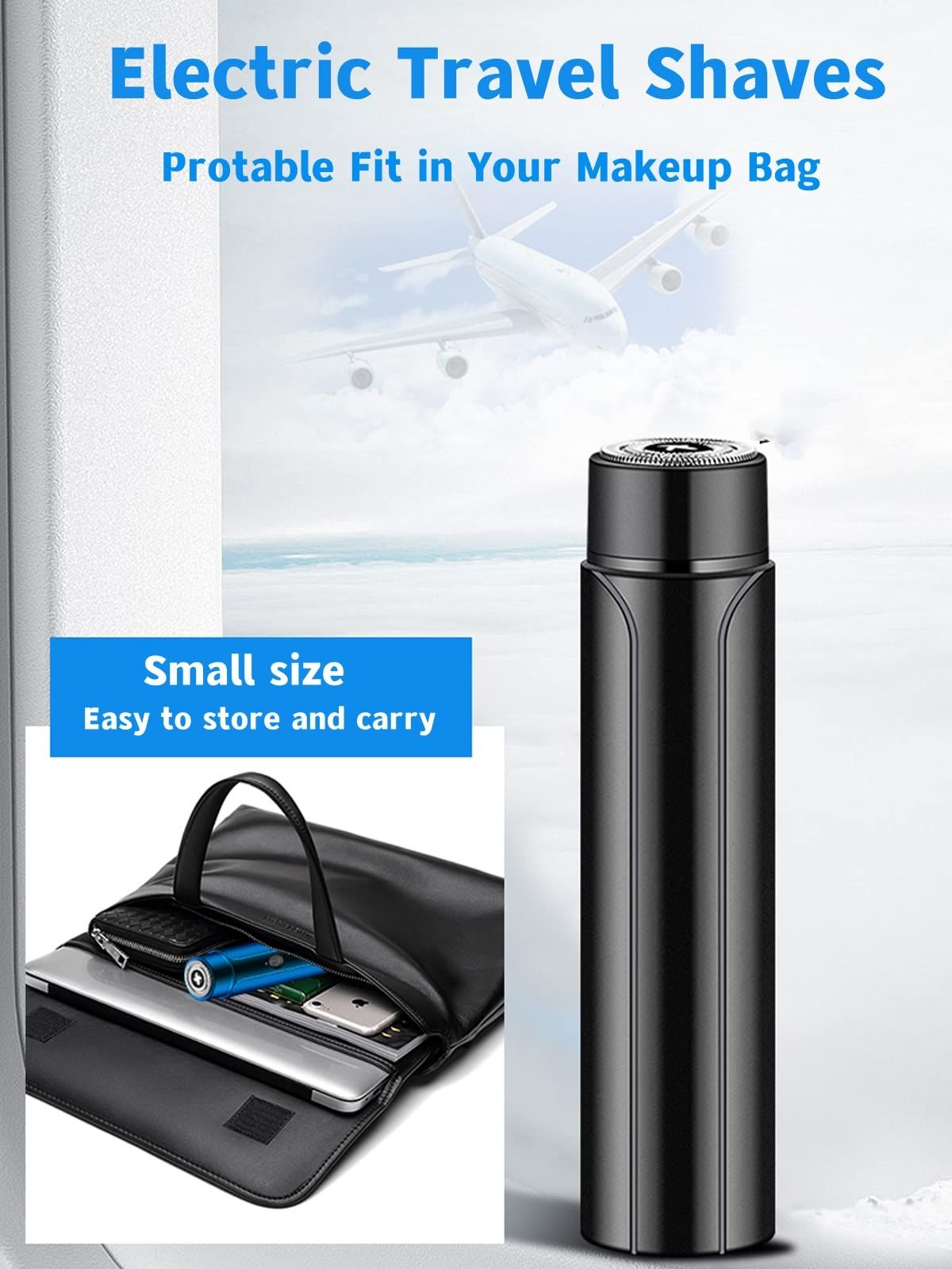 Electric Razor Mini Shavers, Portable, USB Rechargeable, Perfect for Travel and Touch-ups, Unisex Electric Razor for Men , Black