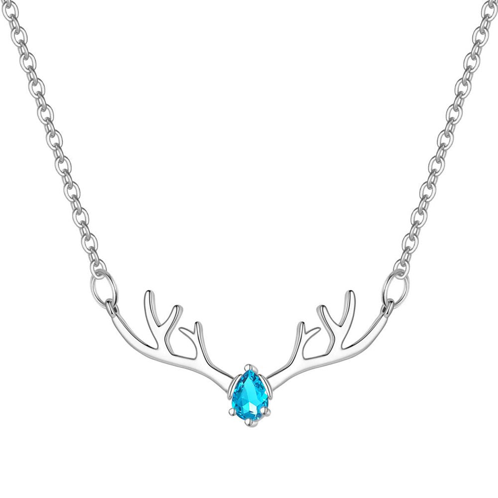3PCS Deer Memorial Pet Ash Box, Sterling Silver Pendant Cute Antler Deer Jewelry, Deer Necklace,December+April+January