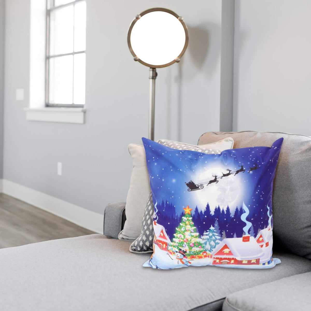 LED Light Pillow Cover Winter Light Up Pillowcase Holiday Decorative Throw Pillow Cushion Covers Gifts