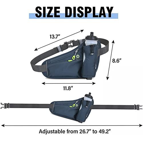 Hydration Running Belt for Men Women Adjustable Strap Waist Bag Suitable for Hiking Running (Bottle Not Included) (Dark Grey)
