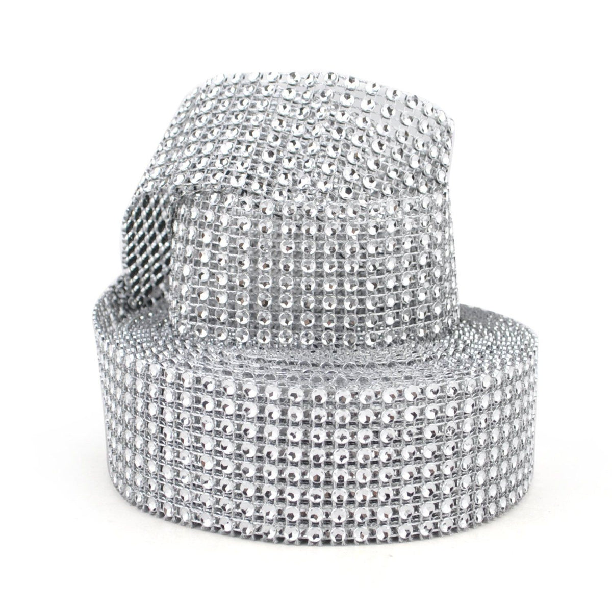 8 Row 10 Yard Rhinestones Diamonds Ribbon Bling Wrap for Crafts for Wedding Cakes, Birthday Decorations (Silver, 8row)