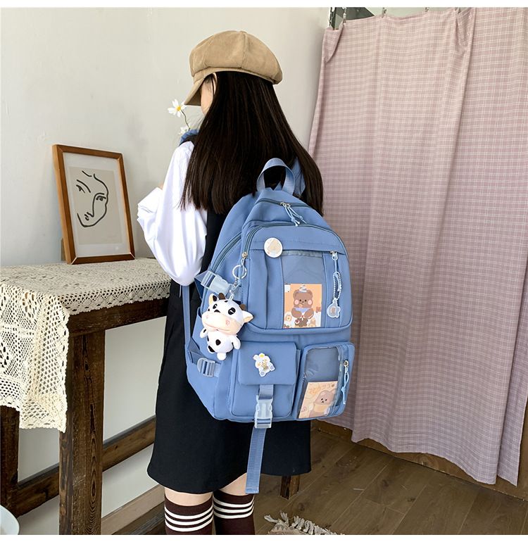 Blue Backpack for Girls Cute Fashion Travel Backpacks Bookbag School College Students Backpack Durable Backpack Cool