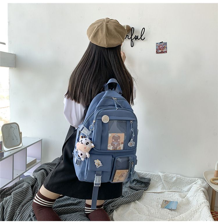 Blue Backpack for Girls Cute Fashion Travel Backpacks Bookbag School College Students Backpack Durable Backpack Cool