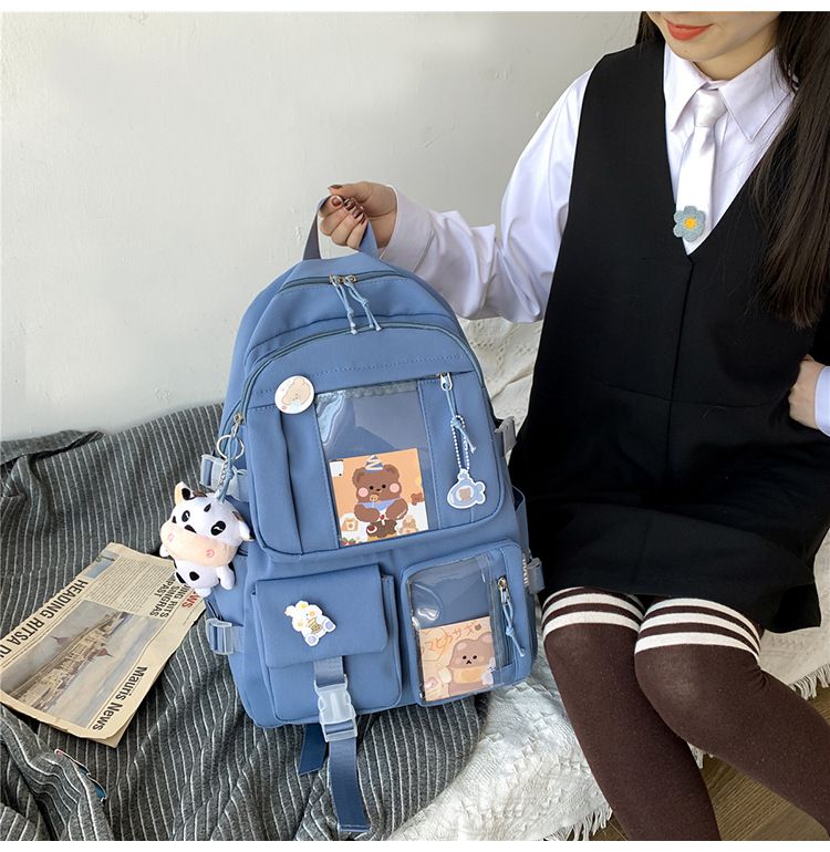 Blue Backpack for Girls Cute Fashion Travel Backpacks Bookbag School College Students Backpack Durable Backpack Cool