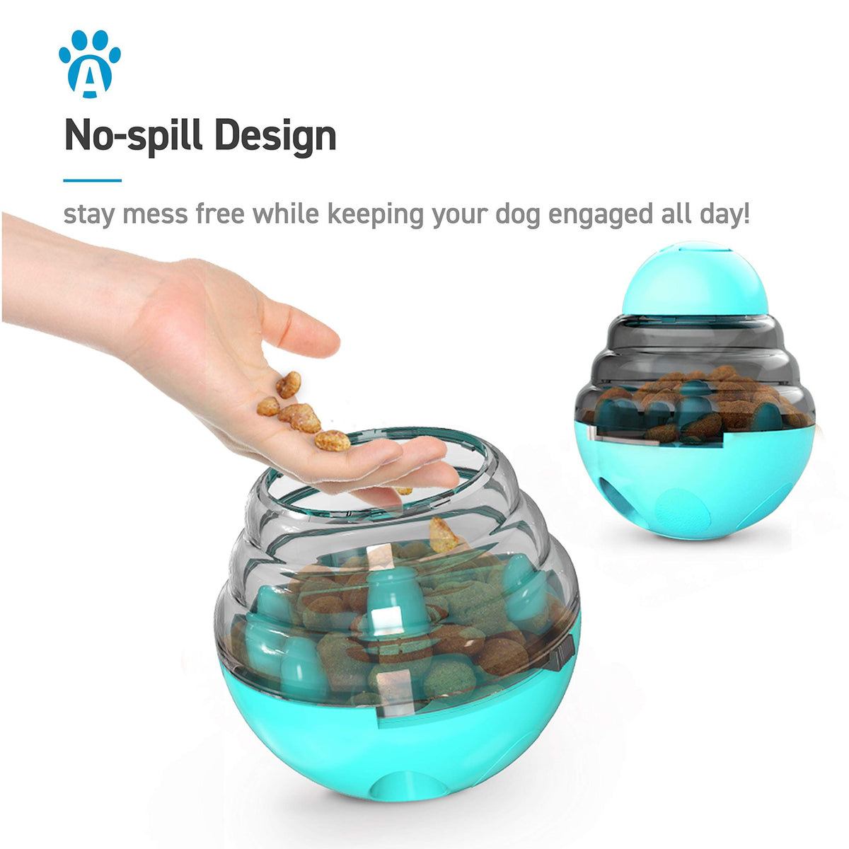 Dog Tumbler Interactive Treat Ball, Slow Food Dispensing Toy, Perfect Dog Gift for Large Or Small Dogs