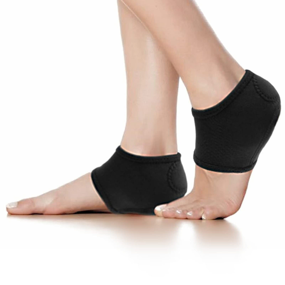 Heel Cushions Protectors Cups - Adjustable Breathable Heel Sleeve Protectors for Plantar Fasciitis and Heel Spurs (2 Pieces  L)