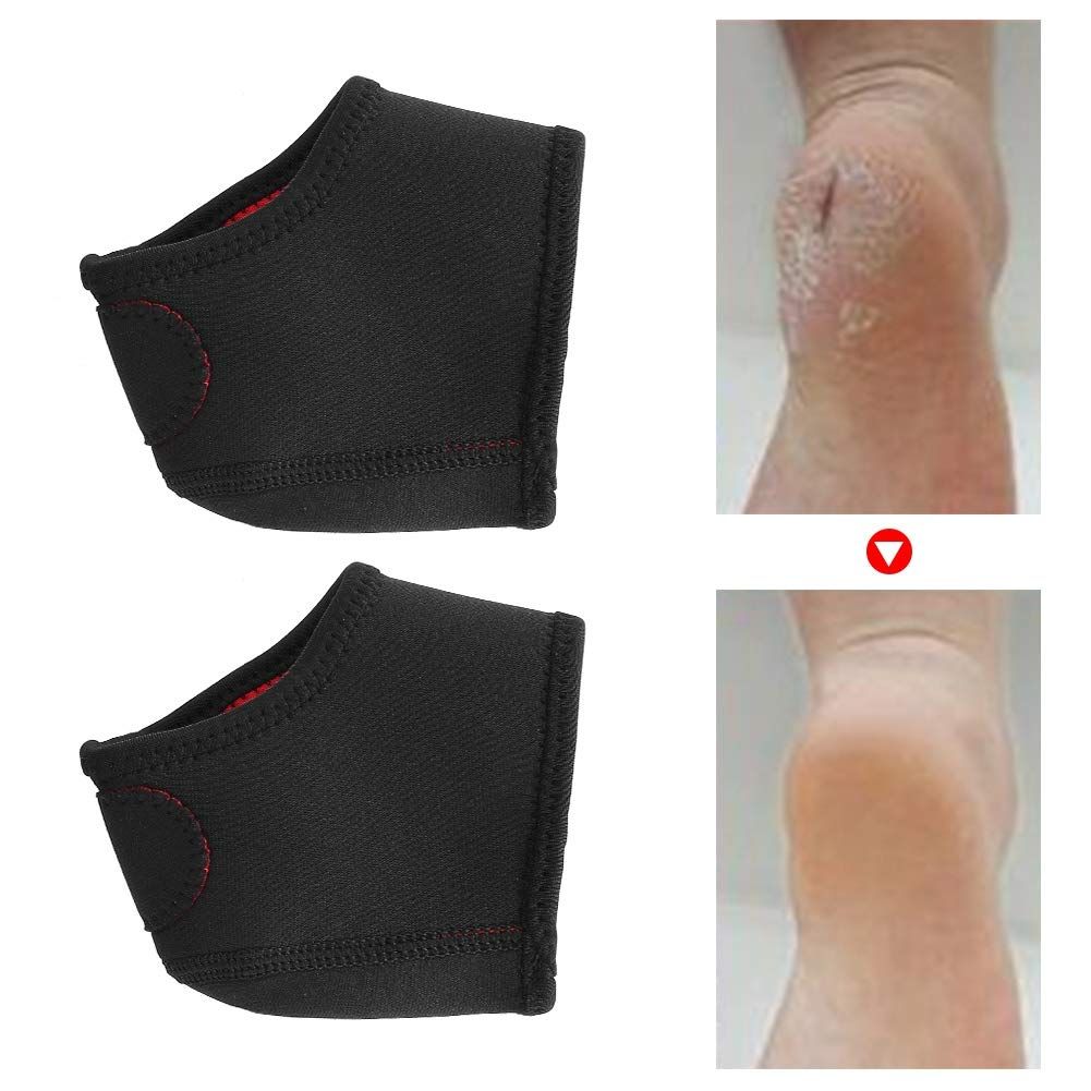 Heel Cushions Protectors Cups - Adjustable Breathable Heel Sleeve Protectors for Plantar Fasciitis and Heel Spurs (2 Pieces  L)