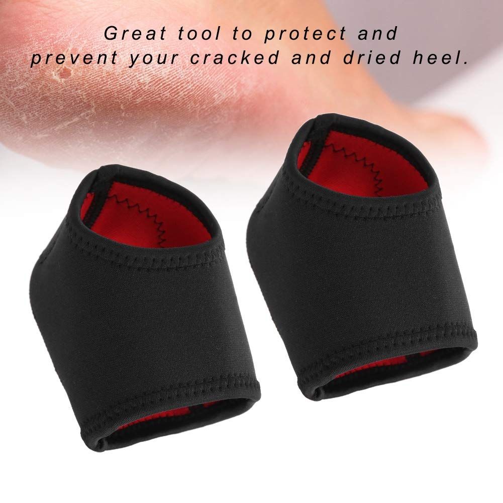 Heel Cushions Protectors Cups - Adjustable Breathable Heel Sleeve Protectors for Plantar Fasciitis and Heel Spurs (2 Pieces  L)