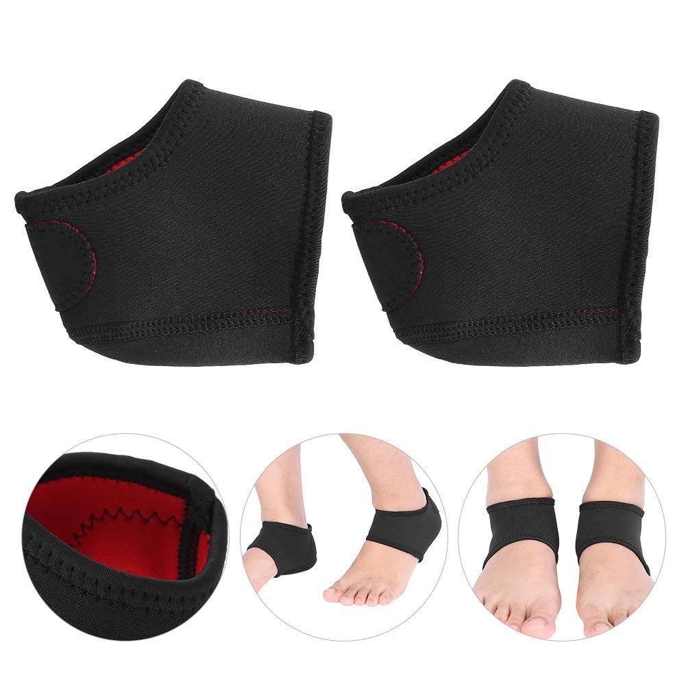 Heel Cushions Protectors Cups - Adjustable Breathable Heel Sleeve Protectors for Plantar Fasciitis and Heel Spurs (2 Pieces  L)