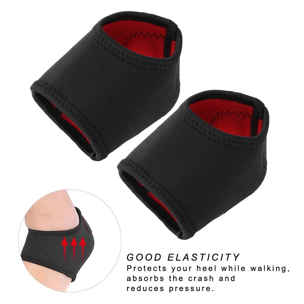 Heel Cushions Protectors Cups - Adjustable Breathable Heel Sleeve Protectors for Plantar Fasciitis and Heel Spurs (2 Pieces  L)
